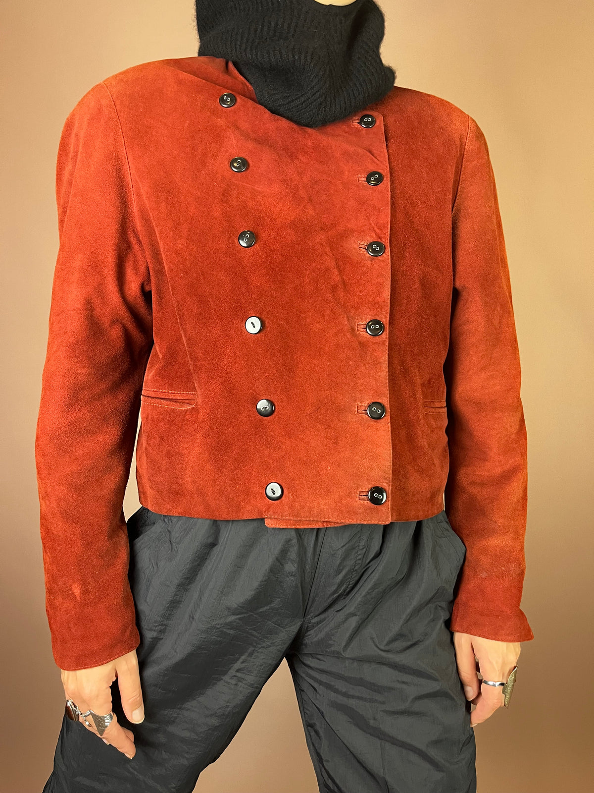 Balou Lederjacke Rostrot Wildleder Gr. 42