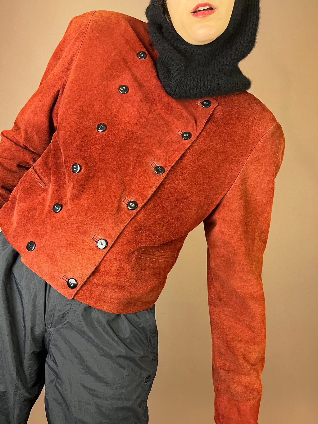 Balou Lederjacke Rostrot Wildleder Gr. 42