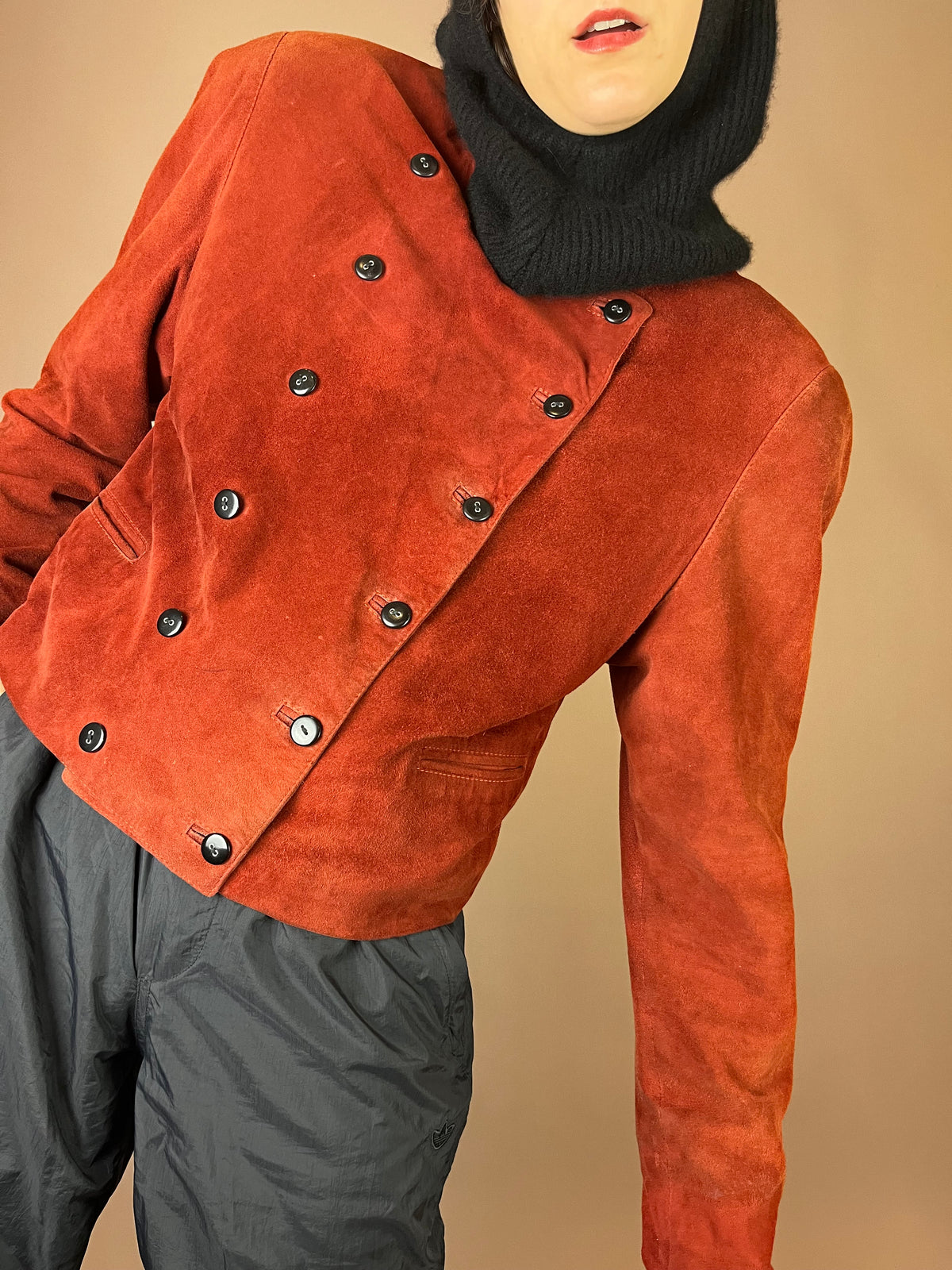 Balou Lederjacke Rostrot Wildleder Gr. 42