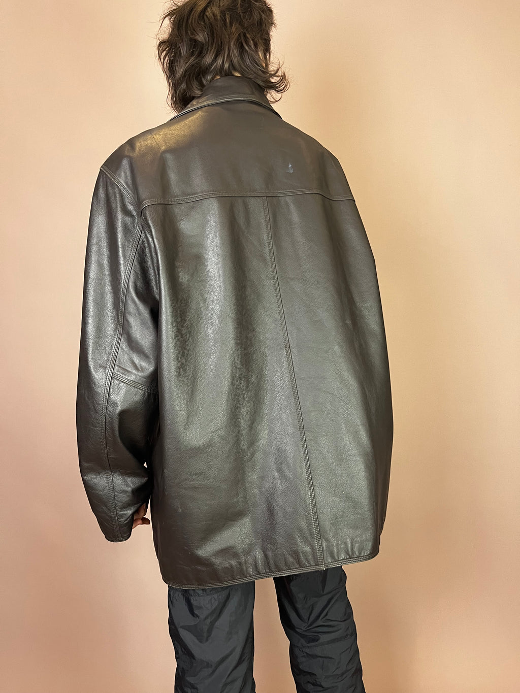Lederjacke Dunkelbraun Glattleder  Gr. XL