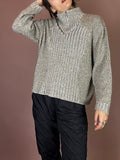Troyer Pullover Strick Weiß Khaki Gr. 40