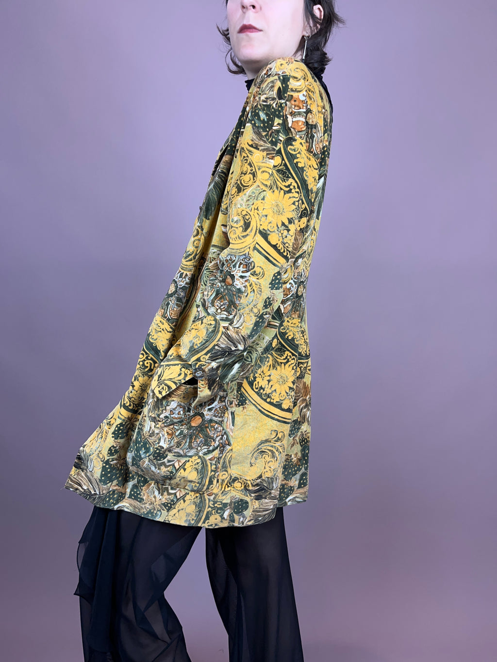 Blazer Lang Samt Ornamente Gr. 40