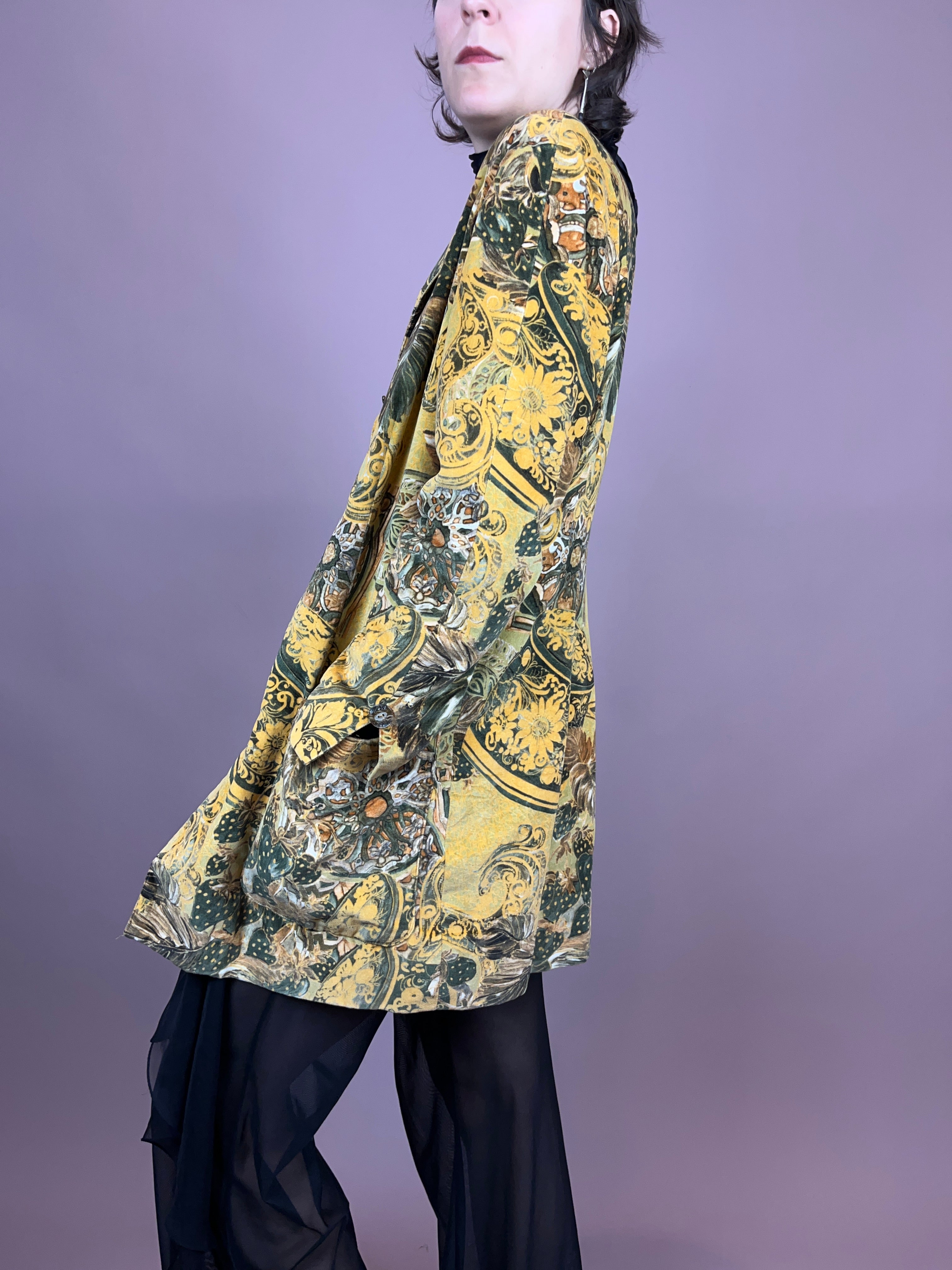 Blazer Lang Samt Ornamente Gr. 40