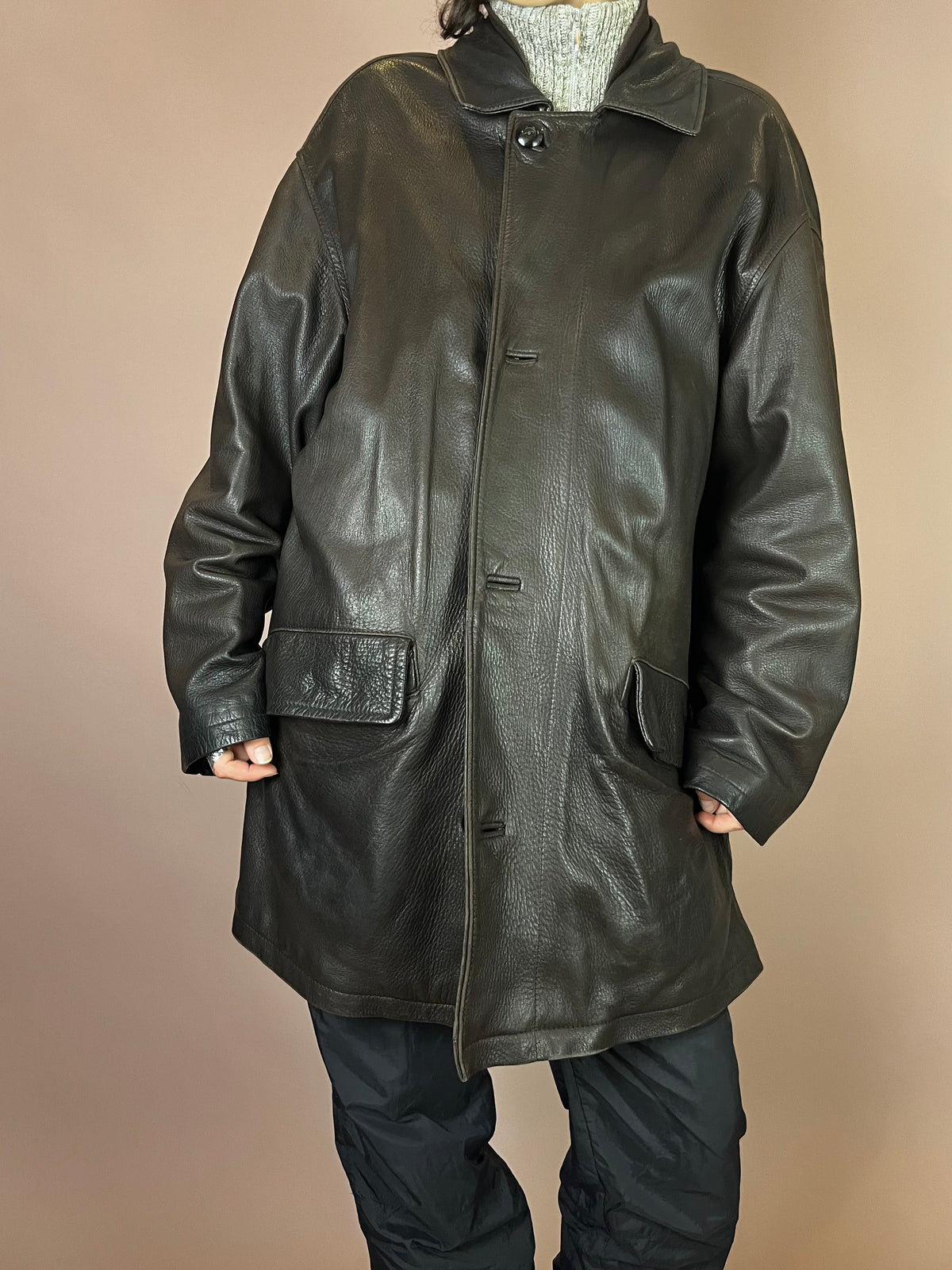 Daddy Lederjacke Dunkelbraun schwer Gr. XL