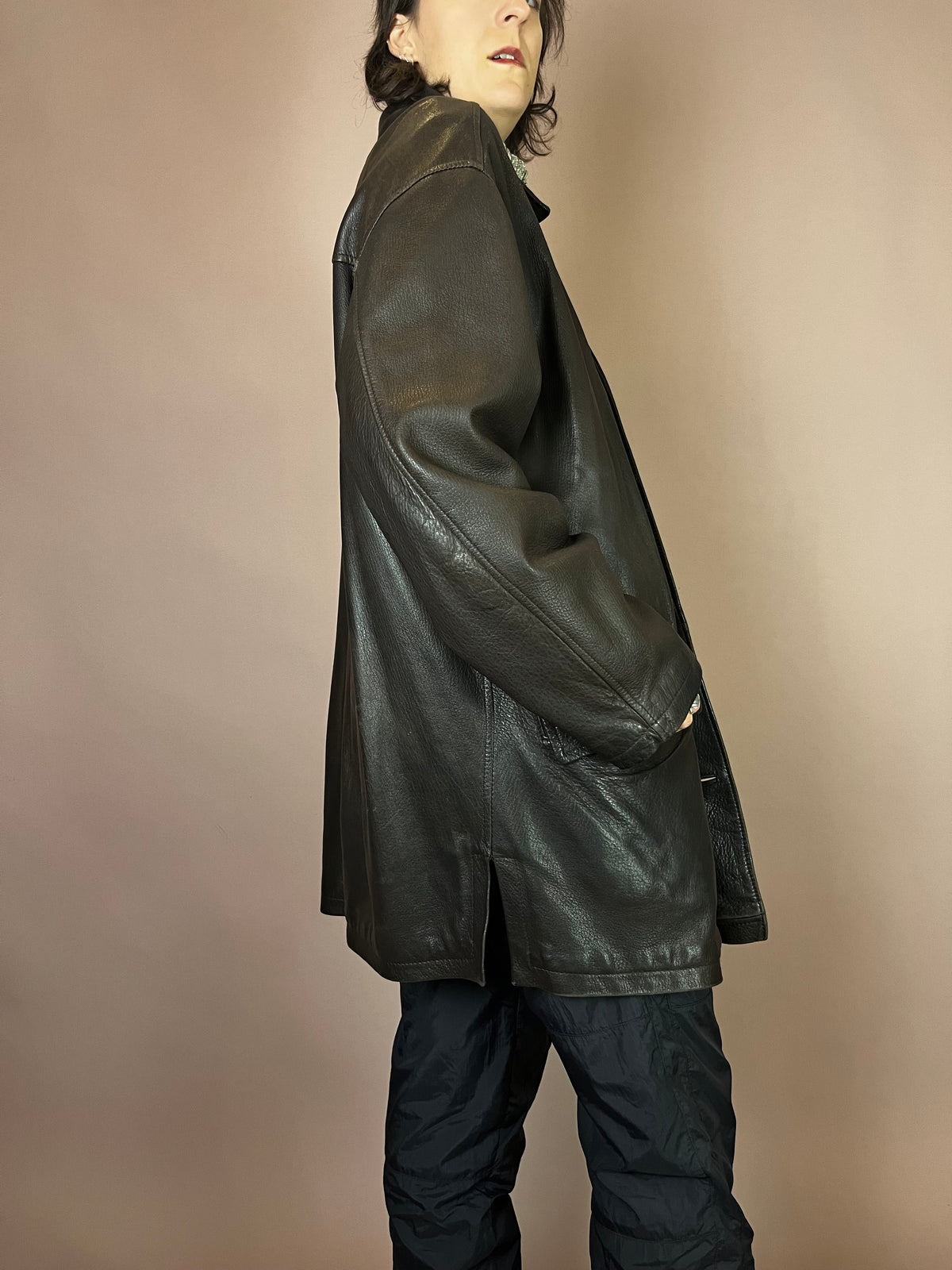 Daddy Lederjacke Dunkelbraun schwer Gr. XL