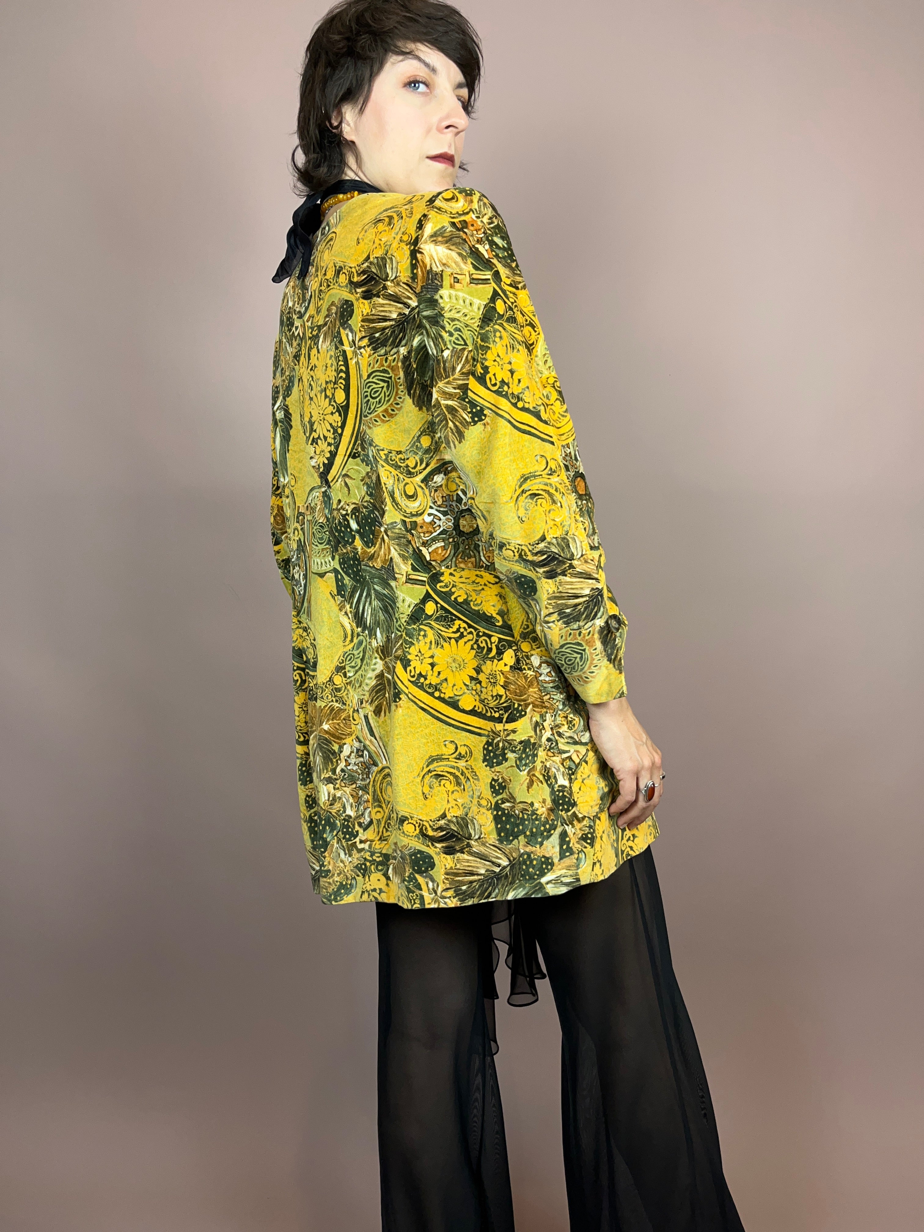 Blazer Lang Samt Ornamente Gr. 40