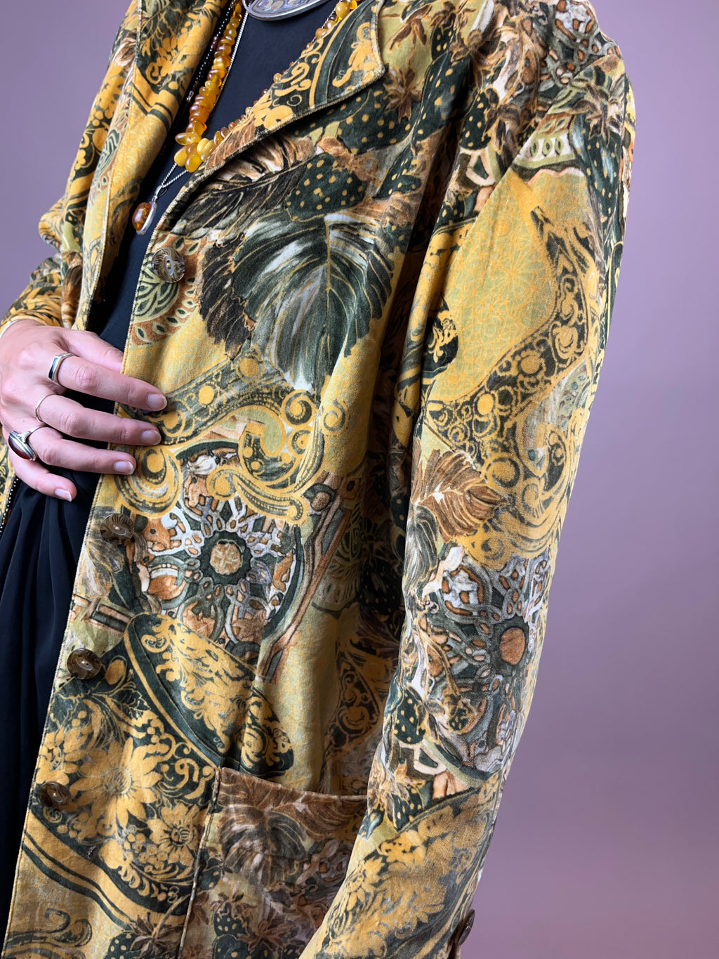 Blazer Lang Samt Ornamente Gr. 40
