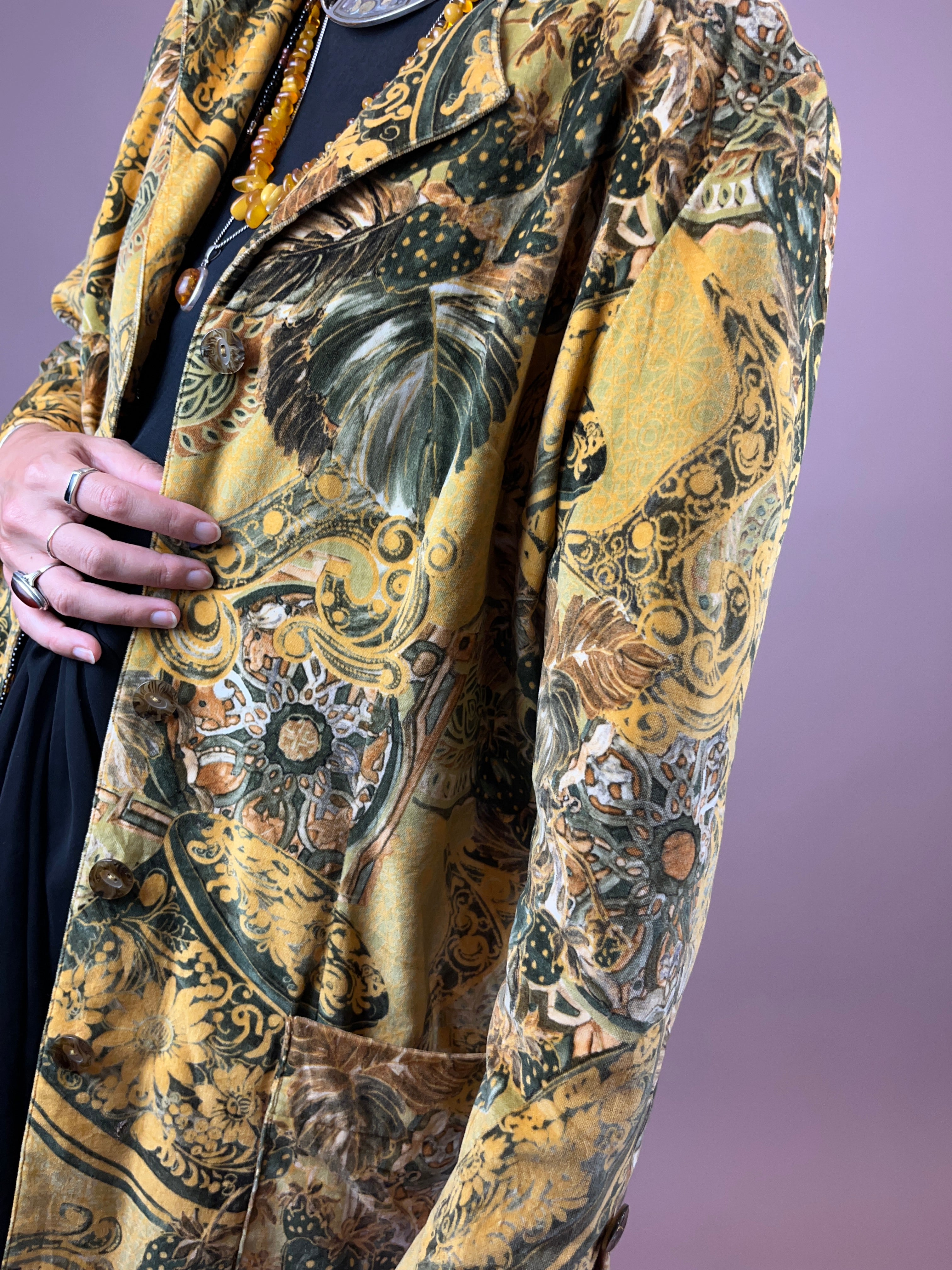 Blazer Lang Samt Ornamente Gr. 40