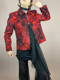 Jacke Rot Ornamente Samt Gr. 40