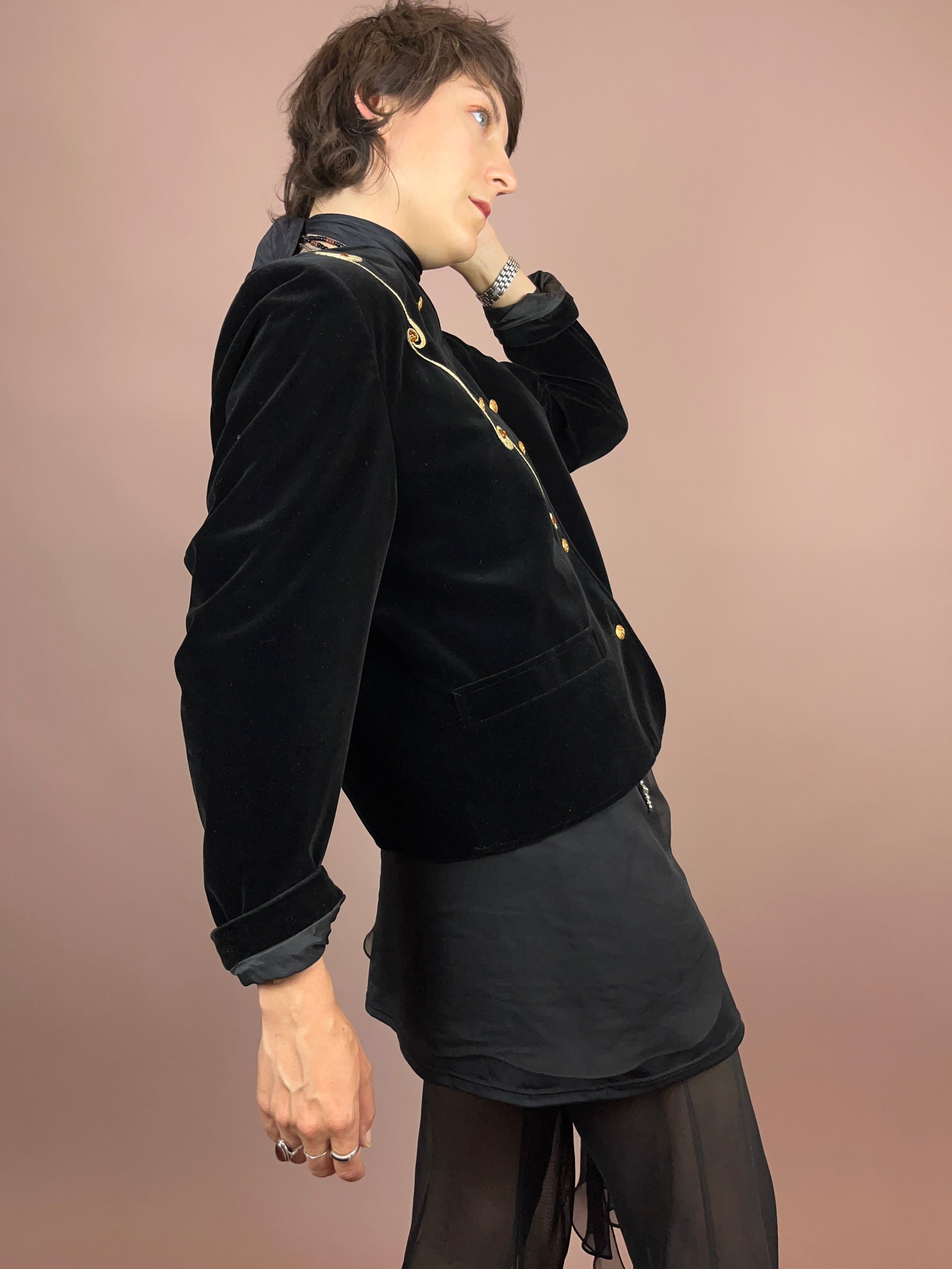 Blazer Samt mit goldenen Details Gr. 40