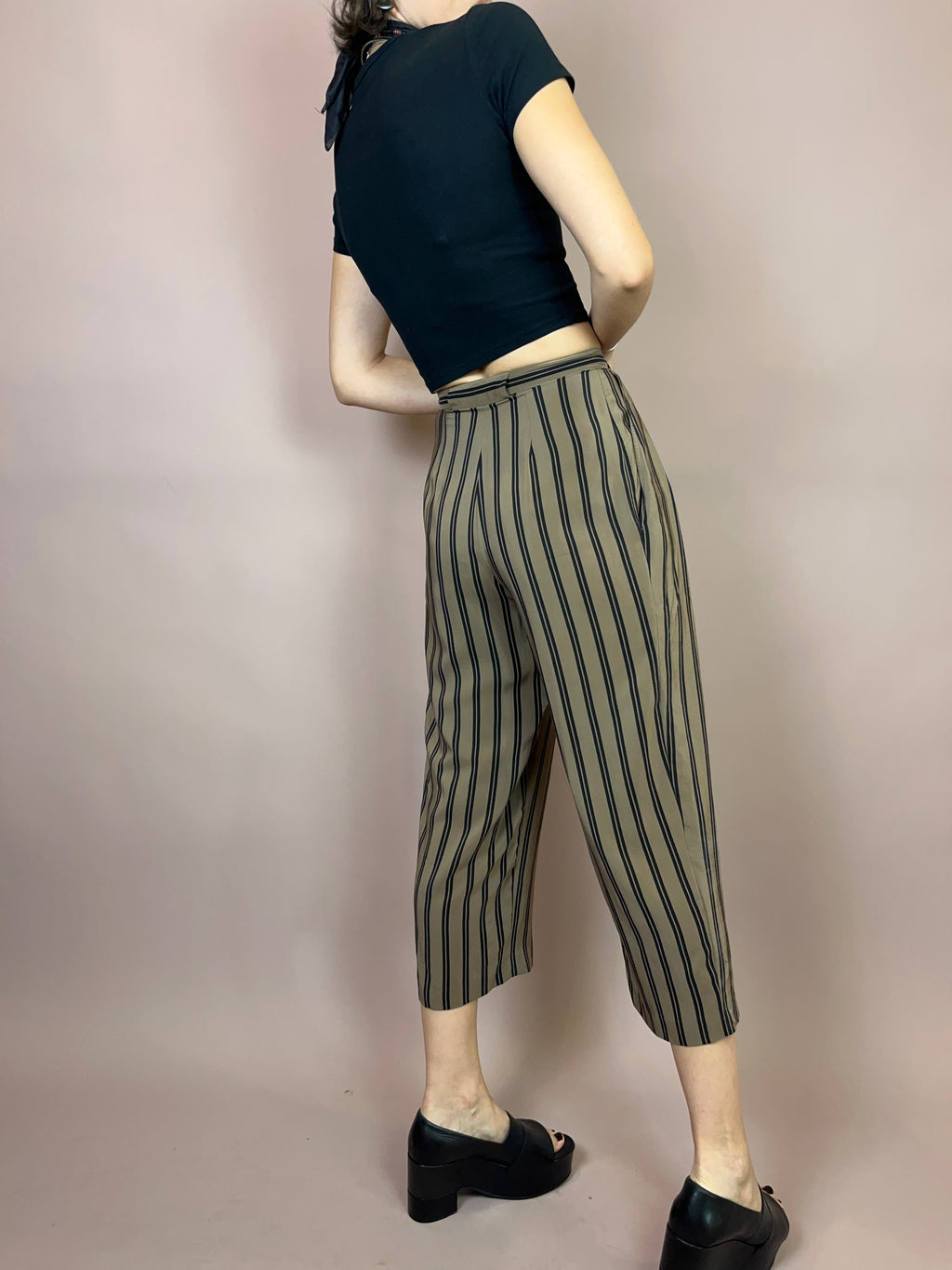 Seidenhose Hellbraun gestreift Gr. 34
