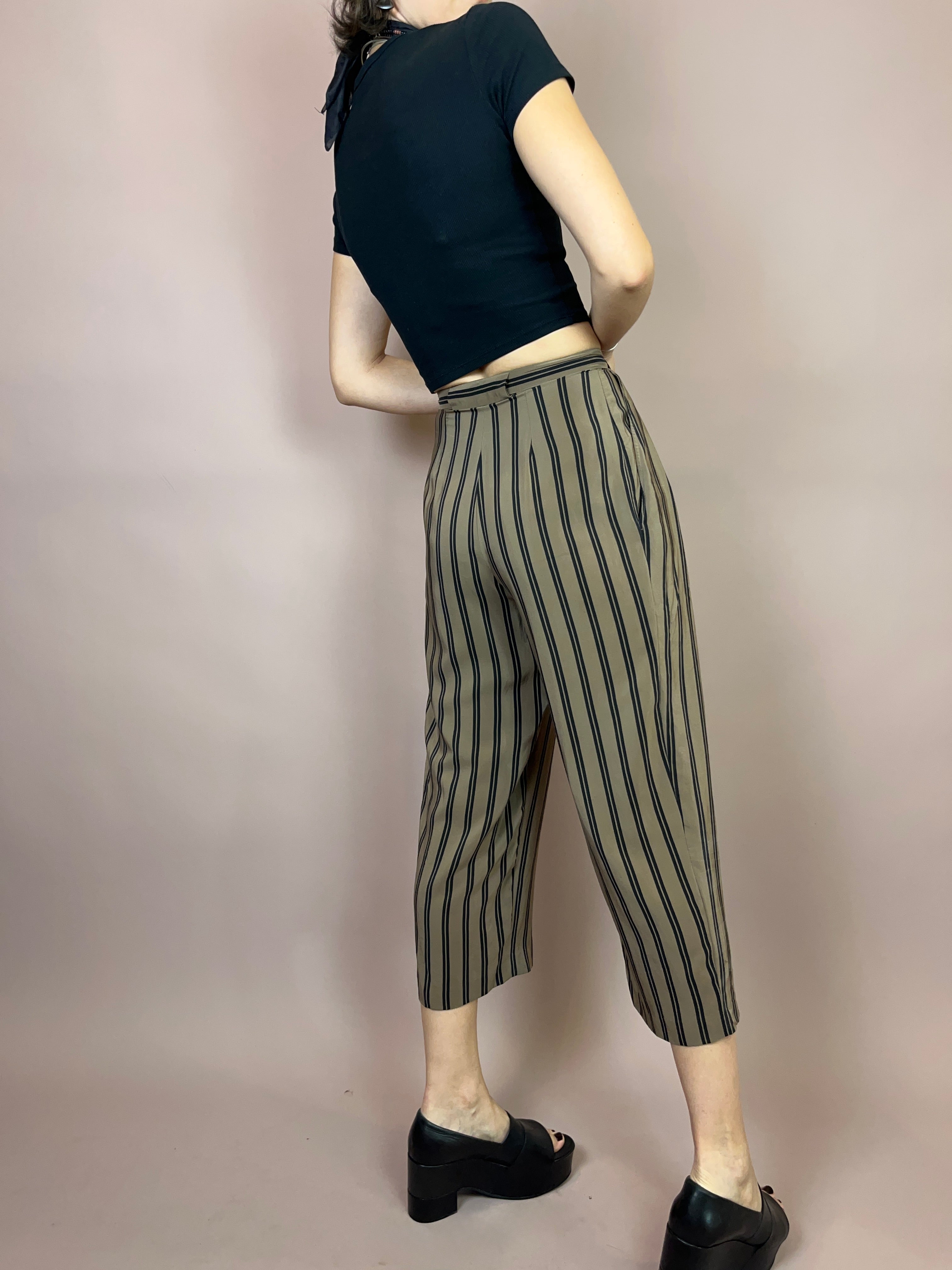 Seidenhose Hellbraun gestreift Gr. 34
