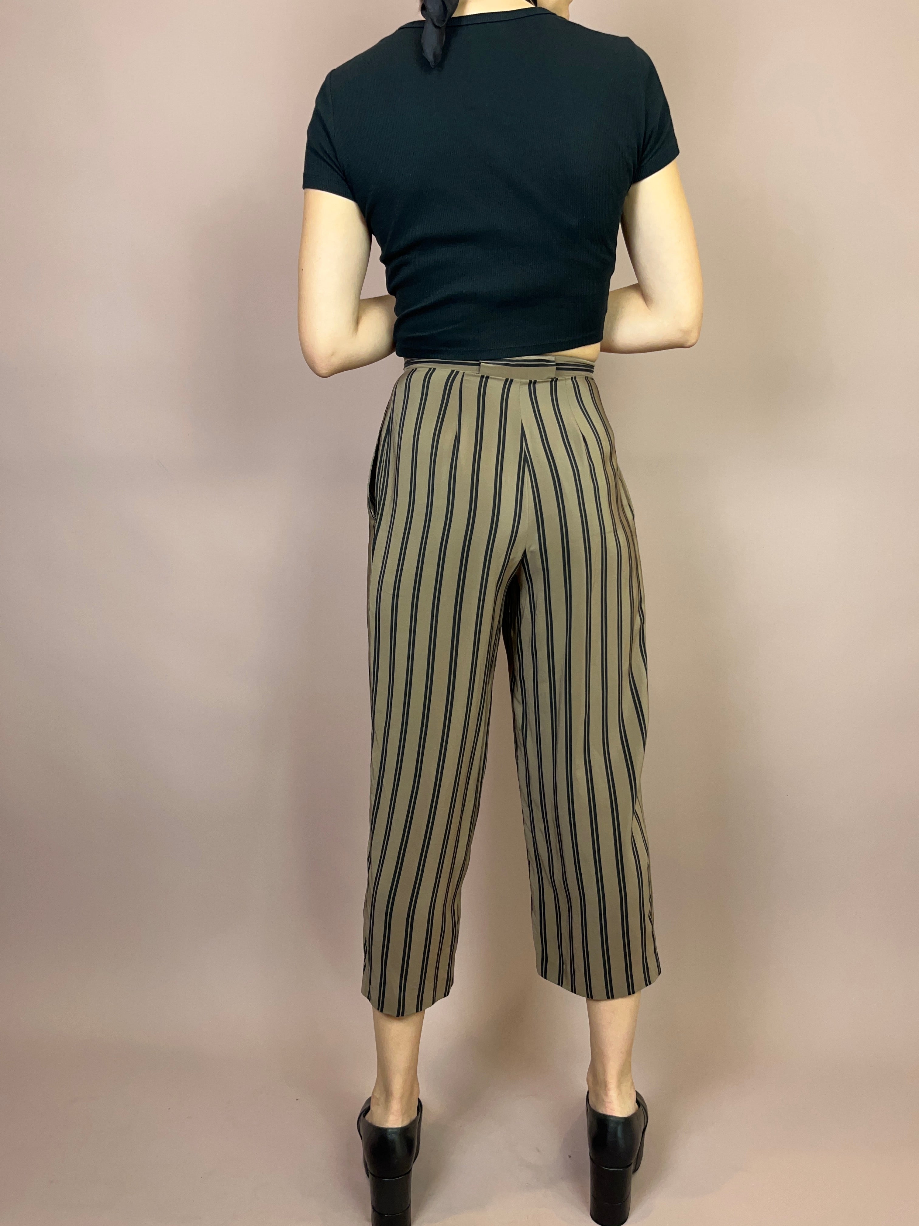 Seidenhose Hellbraun gestreift Gr. 34
