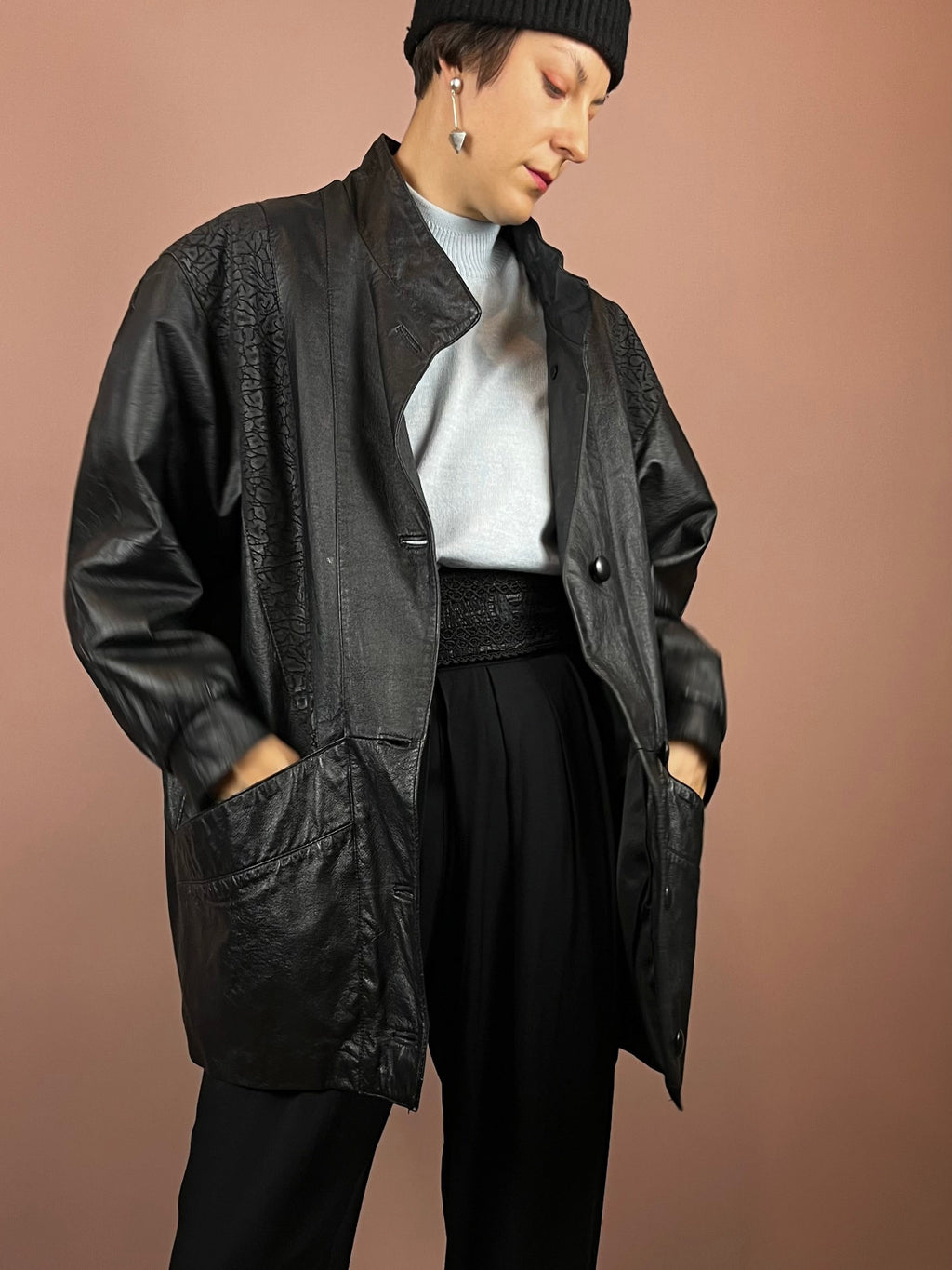Leatherjacket Pattern Black Gr. 38/40