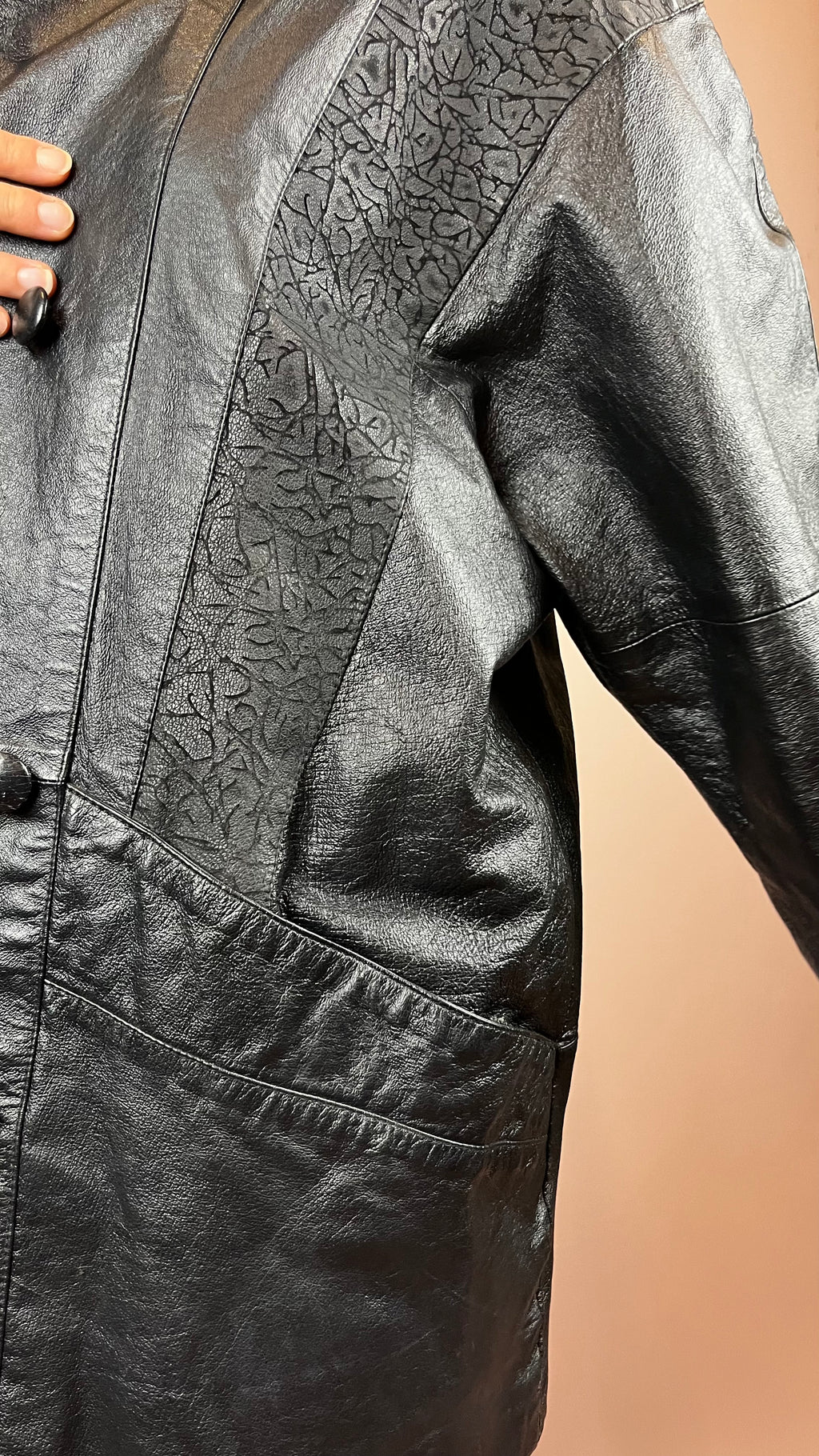 Leatherjacket Pattern Black Gr. 38/40