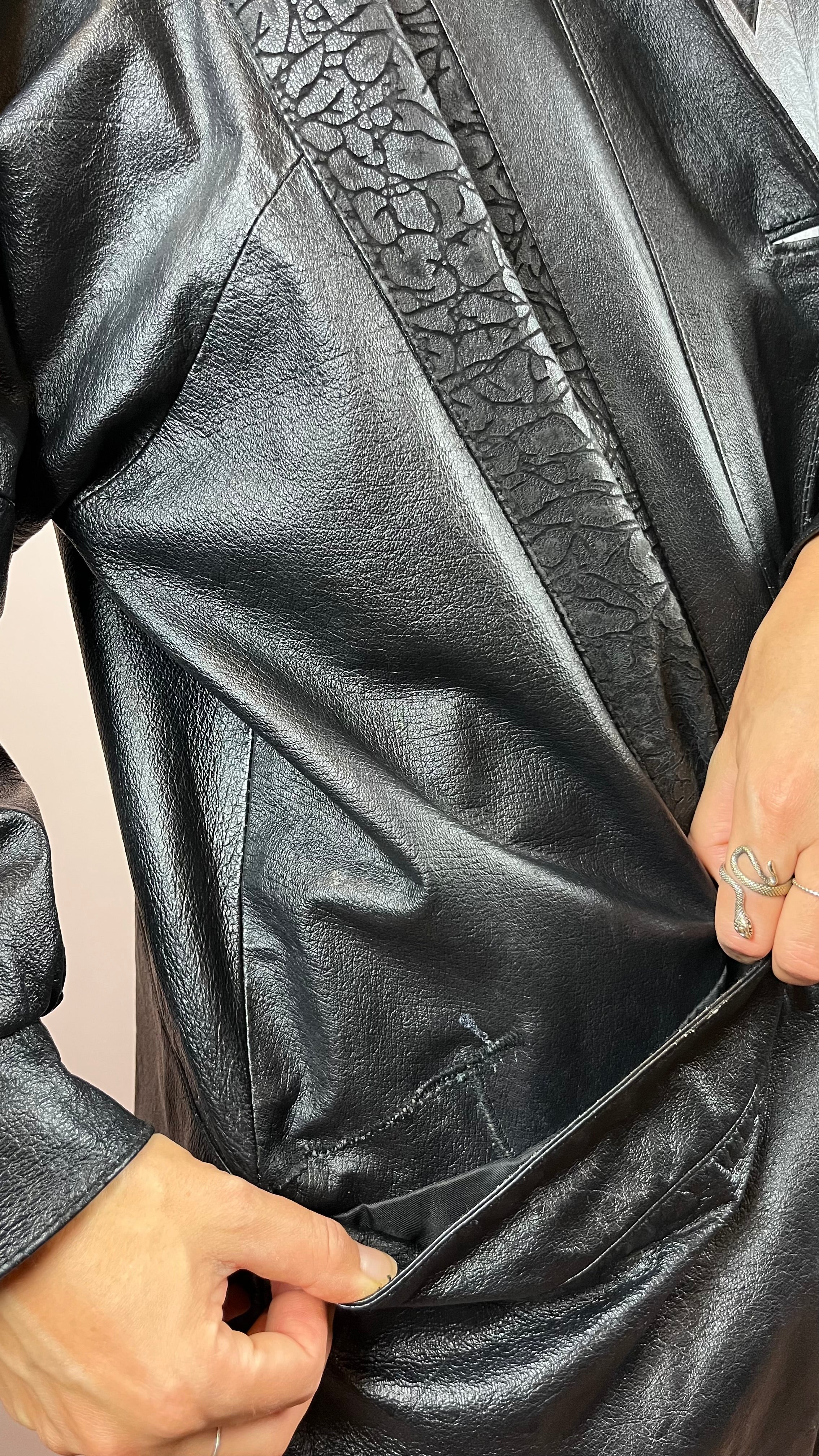 Leatherjacket Pattern Black Gr. 38/40