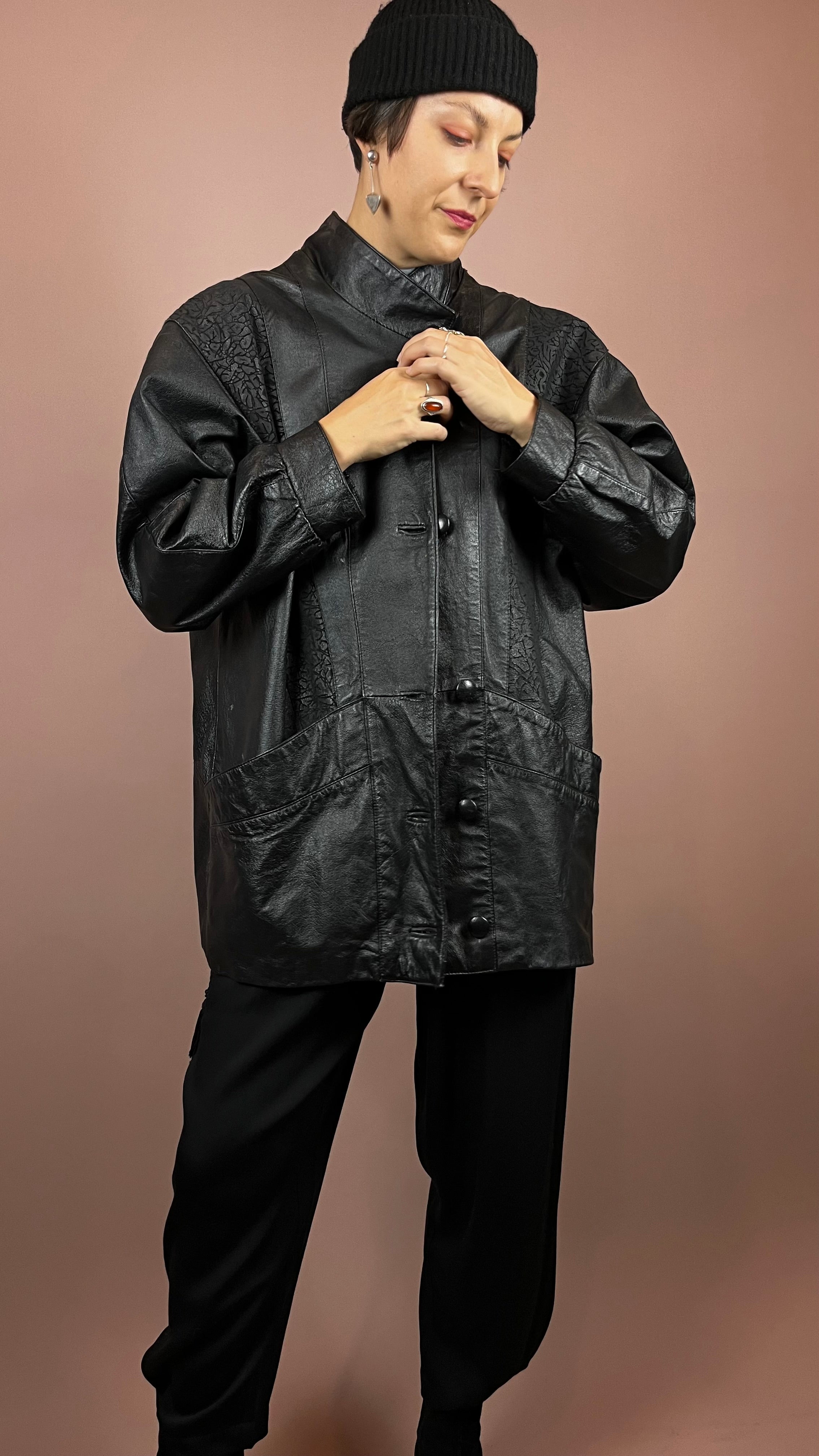 Leatherjacket Pattern Black Gr. 38/40
