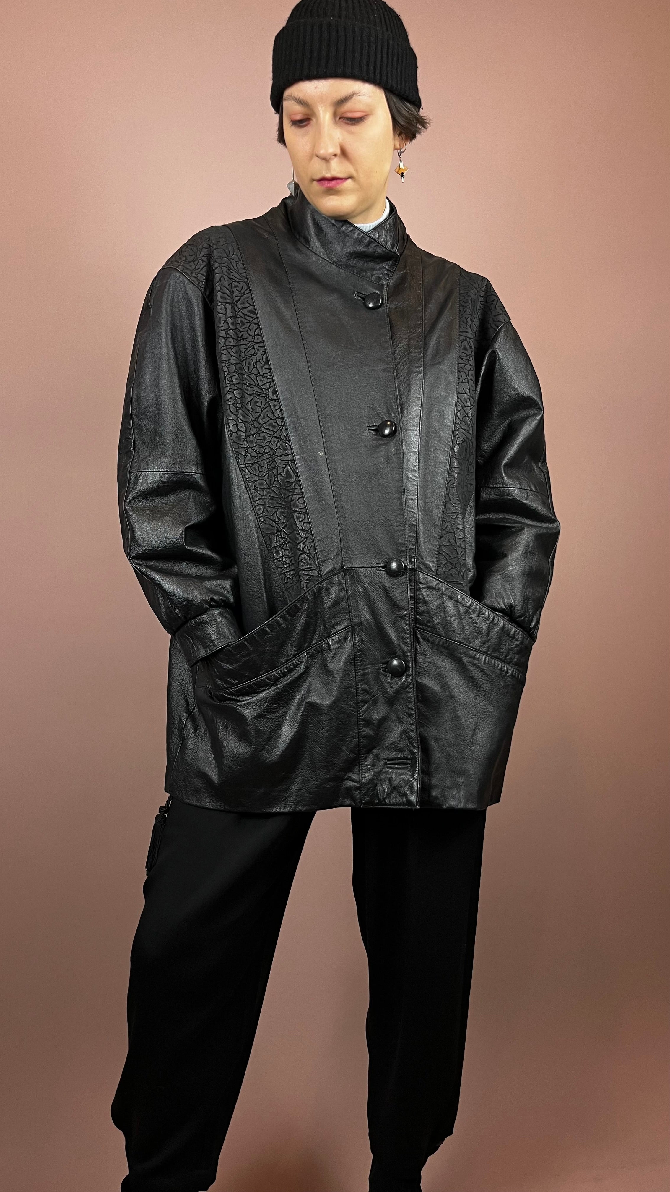 Leatherjacket Pattern Black Gr. 38/40