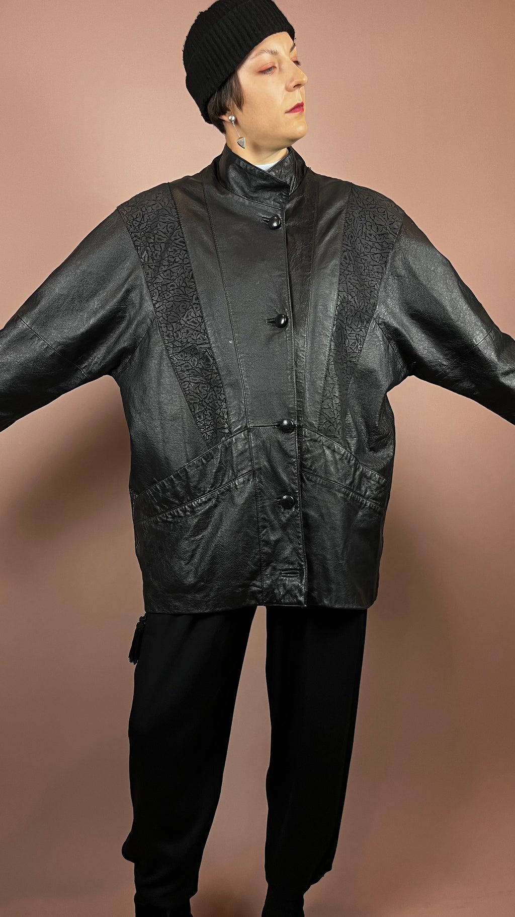 Leatherjacket Pattern Black Gr. 38/40