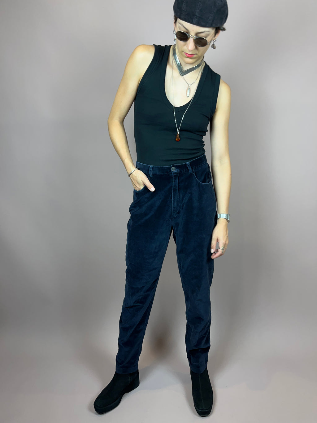 Marc Cain Pants Velvet Midnight Blue Gr. 38