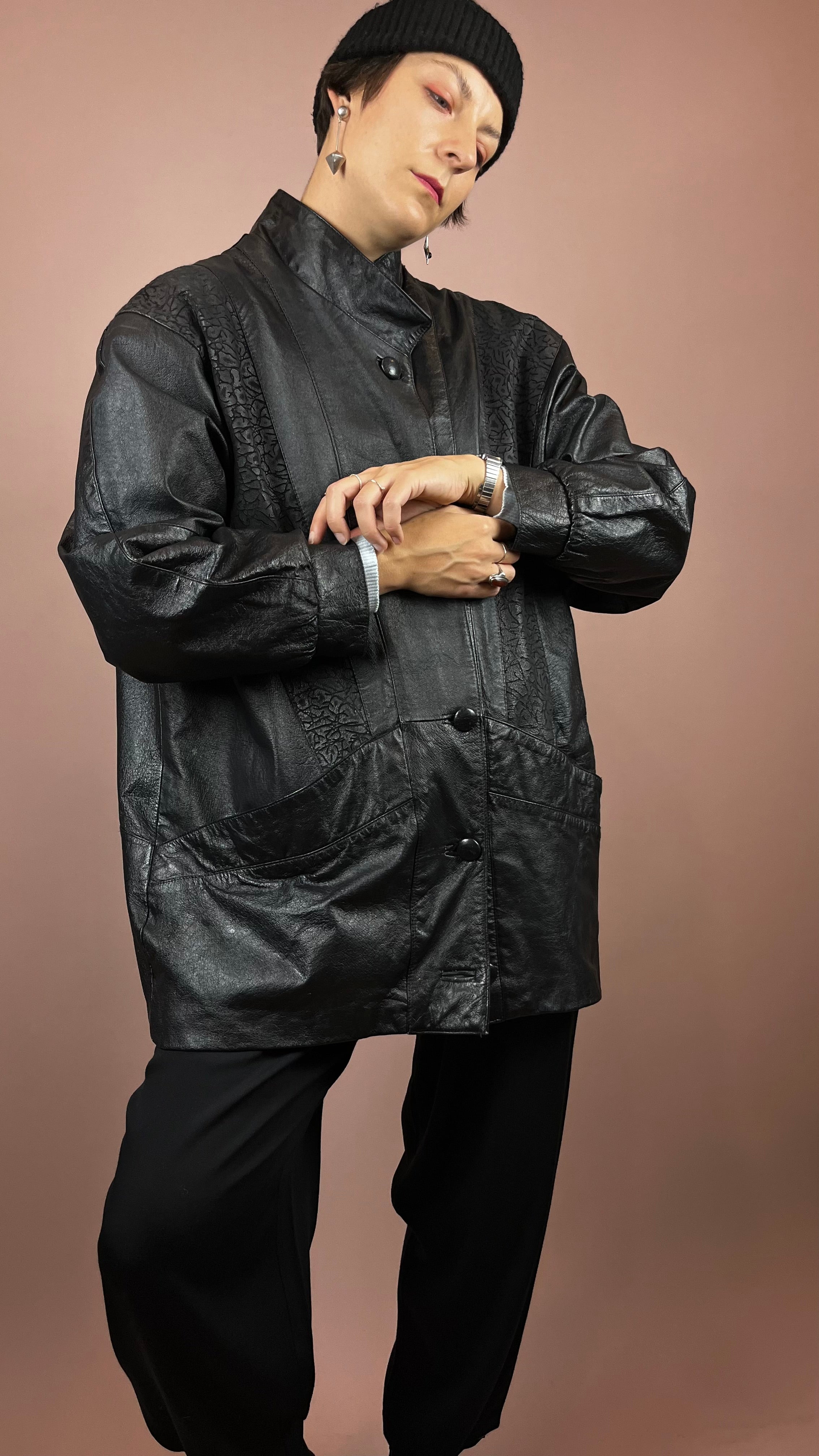 Leatherjacket Pattern Black Gr. 38/40
