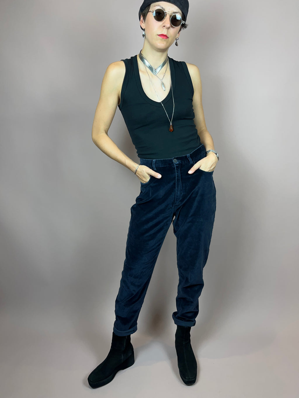 Marc Cain Pants Velvet Midnight Blue Gr. 38