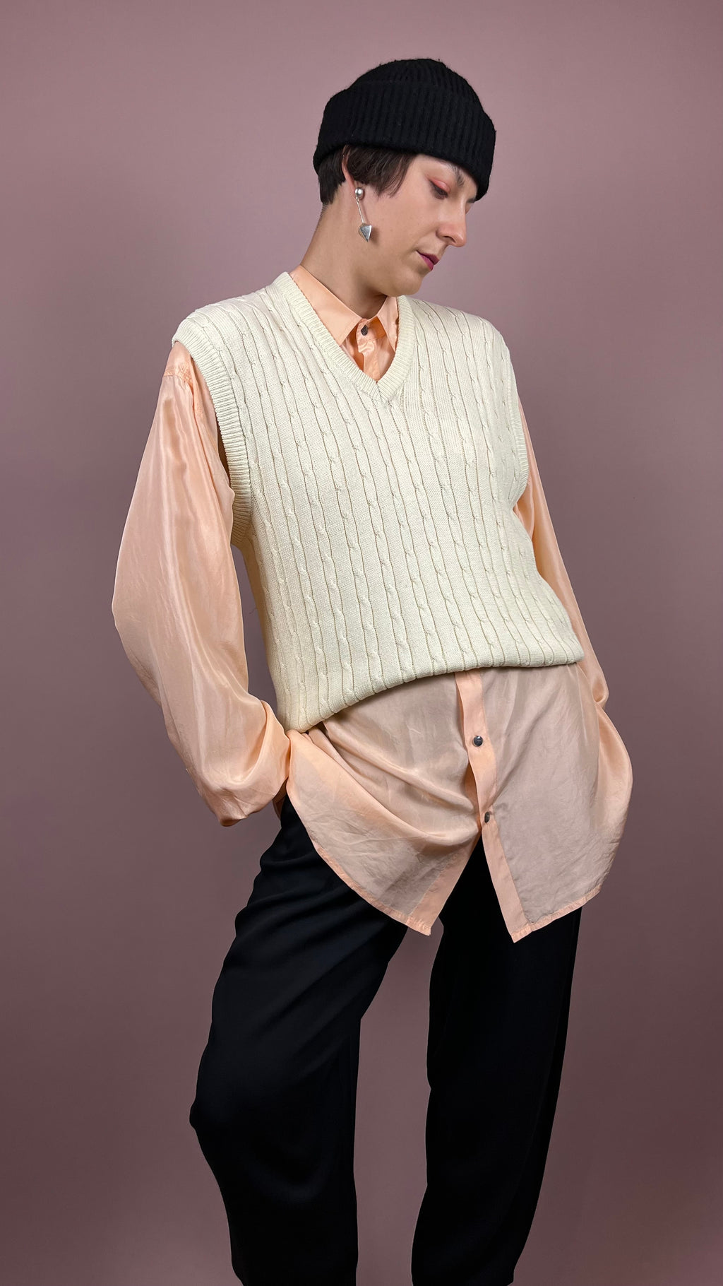 Silk Shirt Light Salmon Gr. XL