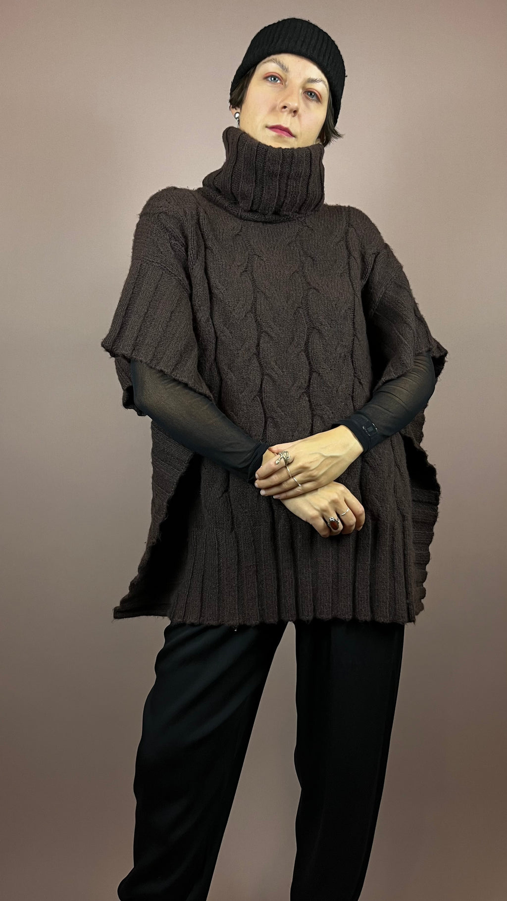 Pullunder Brown High Neck Knit Gr. 38/40
