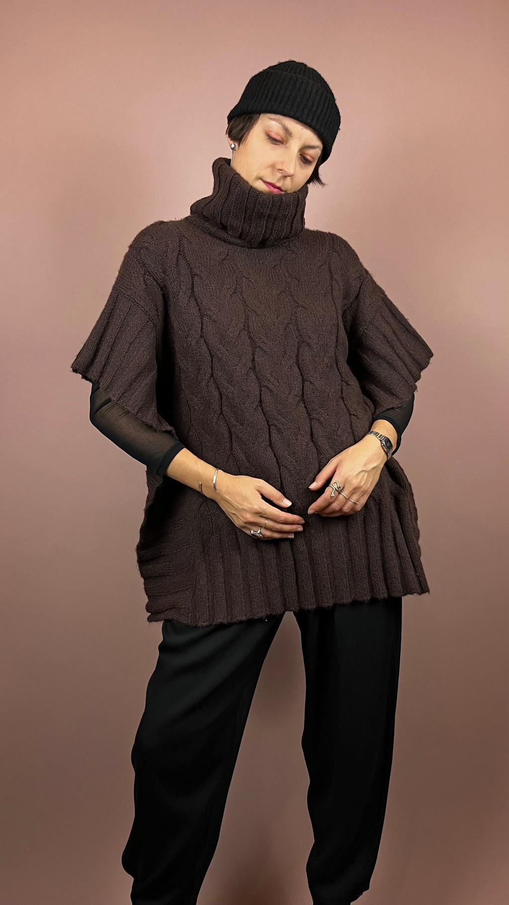 Pullunder Brown High Neck Knit Gr. 38/40