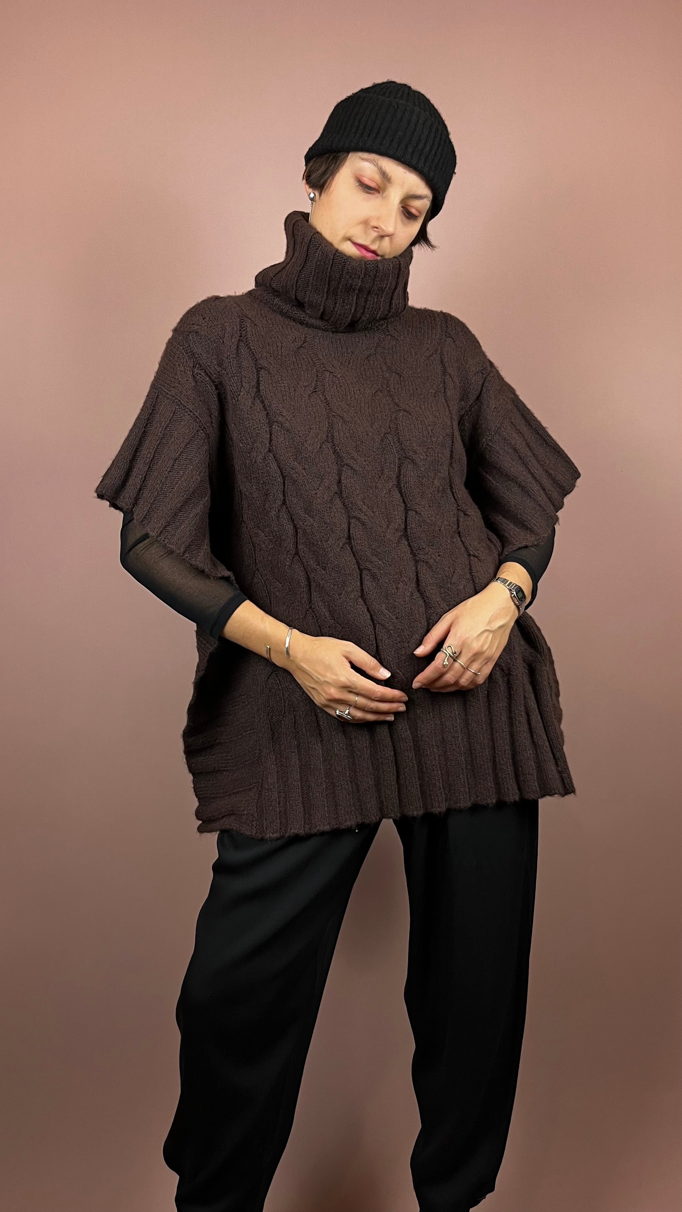 Pullunder Brown High Neck Knit Gr. 38/40