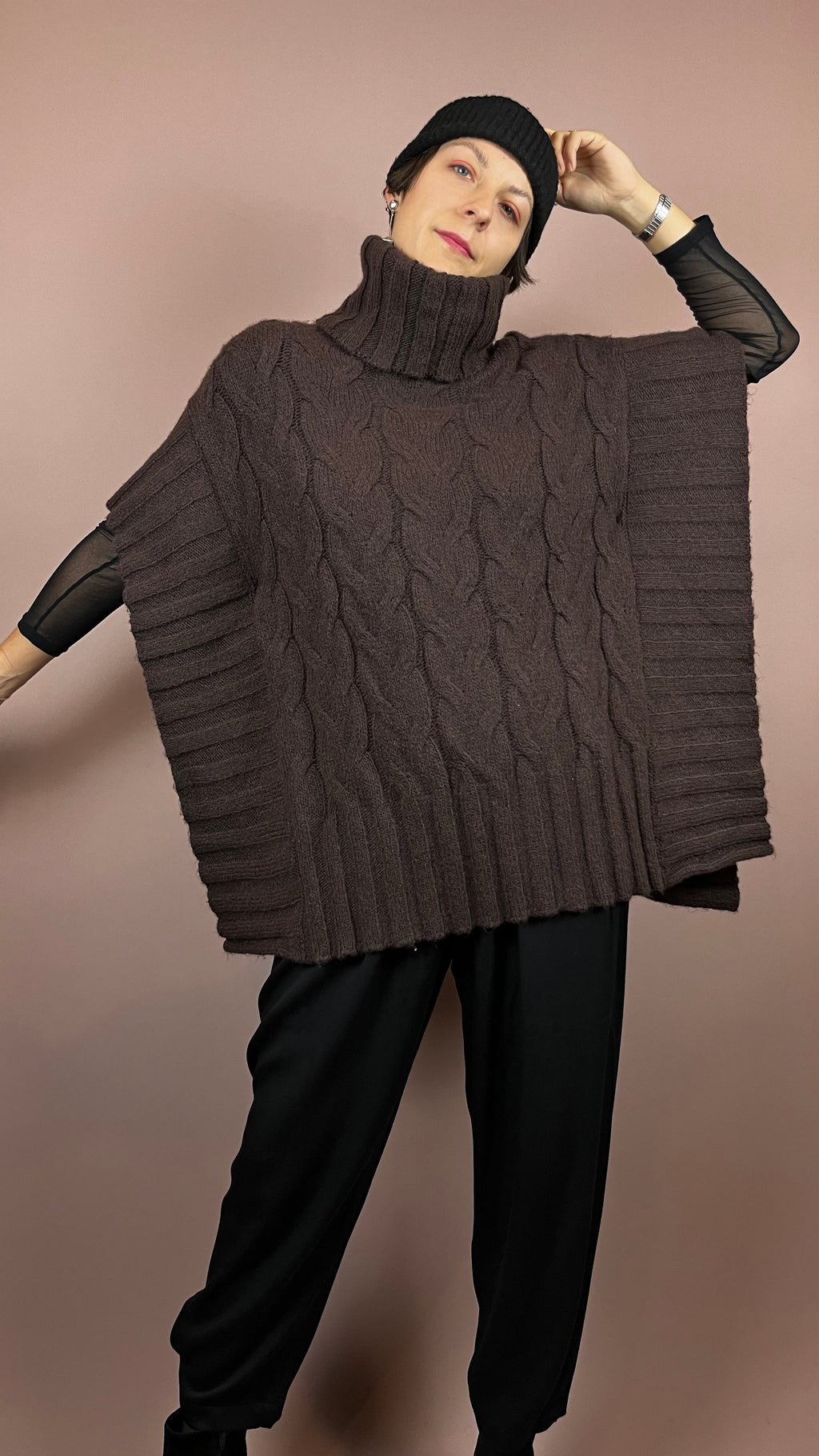 Pullunder Brown High Neck Knit Gr. 38/40