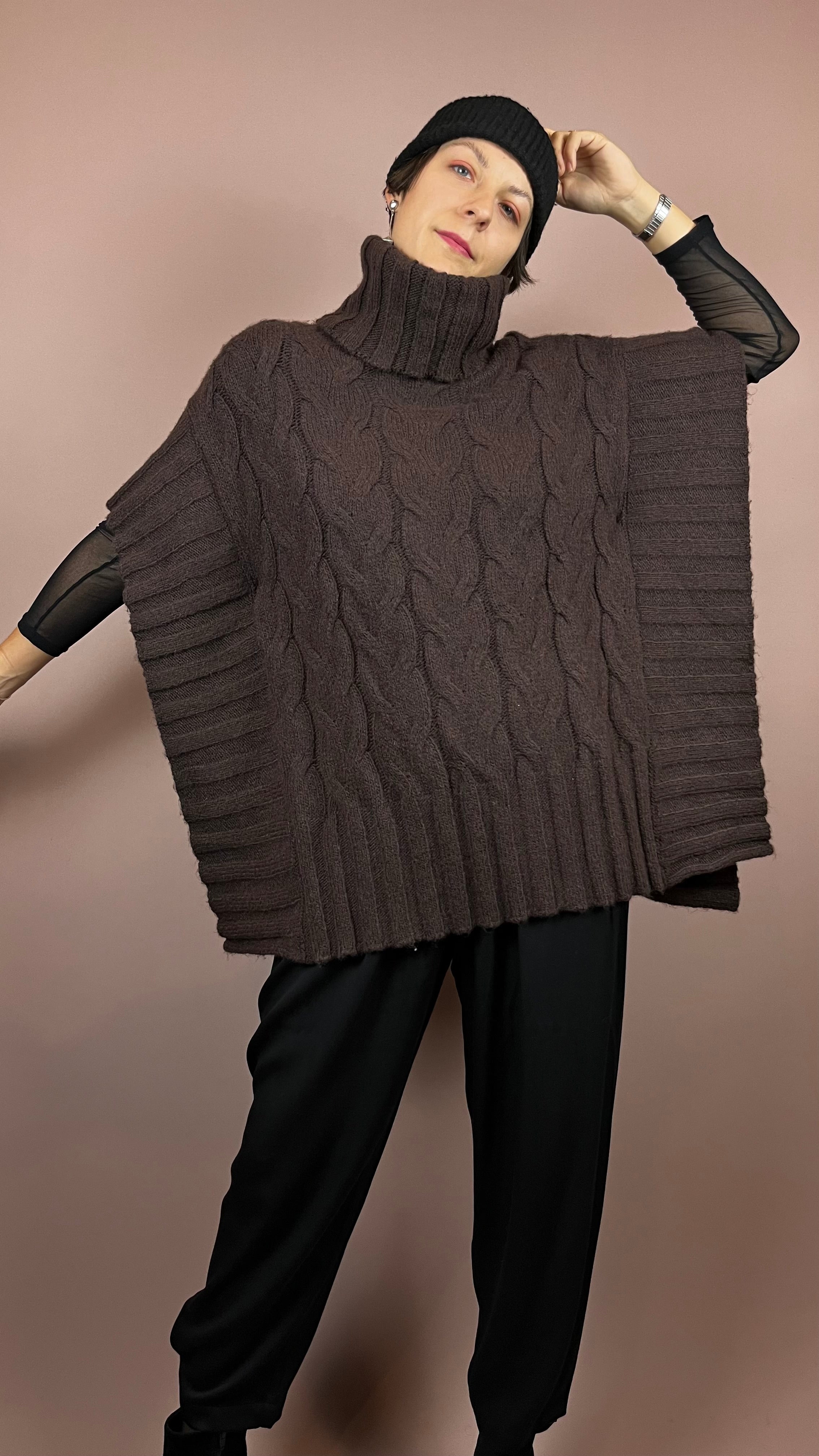 Pullunder Brown High Neck Knit Gr. 38/40