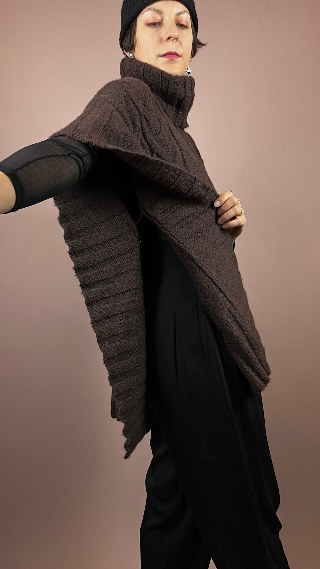 Pullunder Brown High Neck Knit Gr. 38/40