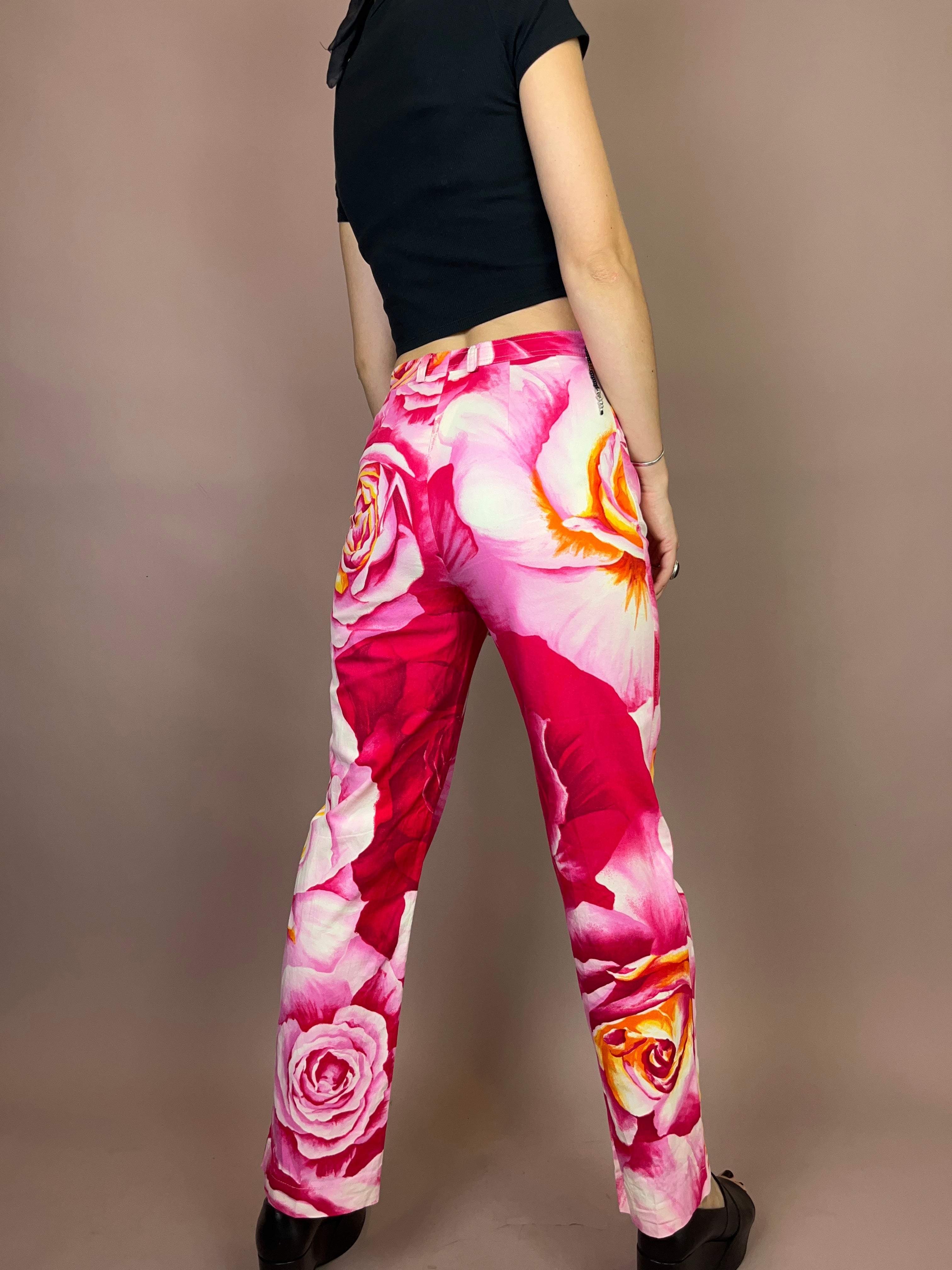Schlaghose Y2K Rosenprint Gr. 36