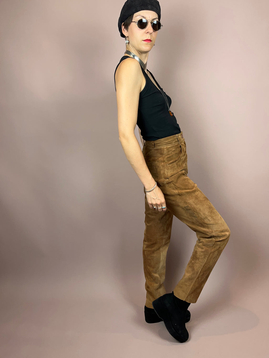 Leatherpants Suede Brown Gr. 36